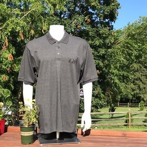 Realtree Mens L Gray Polo Shirt Short Sleeve Outdoor